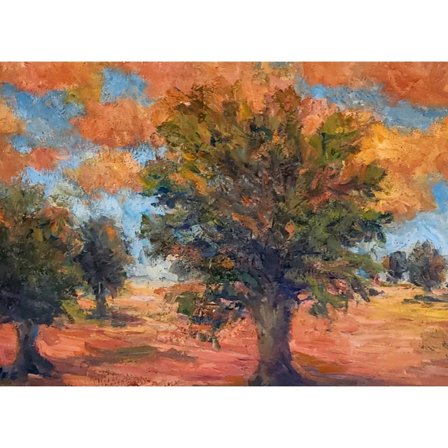 Item Description Oil Painting Landscape Colorful Clouds Pink Fields Grove Trees Impasto style (thick paint) Comes in the...