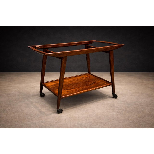 Wood Geraldo de Barros for Unilabor Bar Cart in Jacaranda & Hardwood, Brazil, 1960s - Lot 499A For Sale - Image 7 of 14