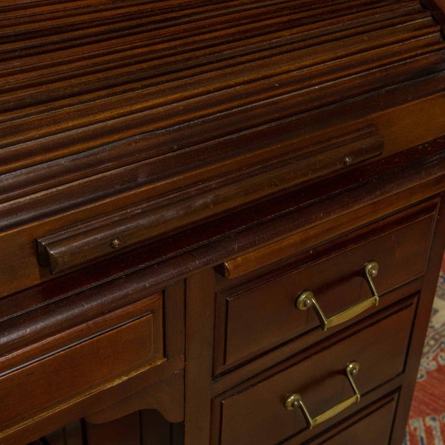 Scott Mahogany Roll Top Desk, 1890s For Sale - Image 16 of 18