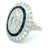Art Deco Platinum Diamond and Calibré Sapphire Navette Ring, Circa 1920, Size 6 For Sale - Image 12 of 12