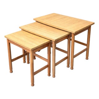 Vintage Teak Nesting Tables from Schreiber, Set of 3 For Sale