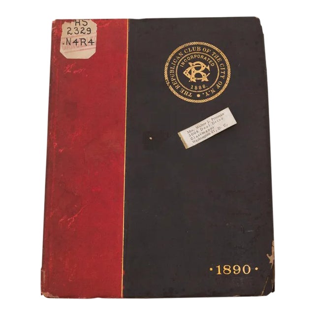 1890 Republican Club New York City Membership Directory For Sale