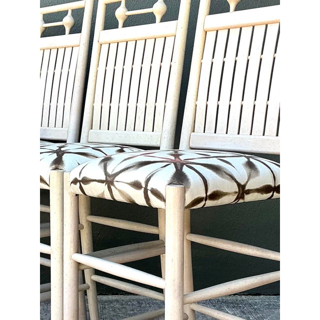 Vintage Slat Bar Stools - Set of 3 For Sale - Image 4 of 12