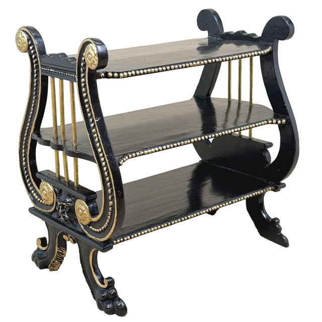 19th Century Ebonised and Parcel Gilded Étagère, 1880 For Sale - Image 12 of 13