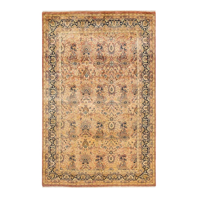 Vintage Moroccan Hand Knotted Wool Area Rug, Pink - 6'1" X 9'1" For Sale