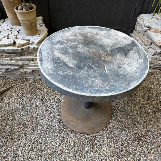 Mid 20th Century 20th Century Brutalist Concrete Metal Side Table For Sale - Image 5 of 11