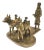 Brass Hindu Temple Oil Lamps Figures a Two Cows and Holly Man Standing For Sale