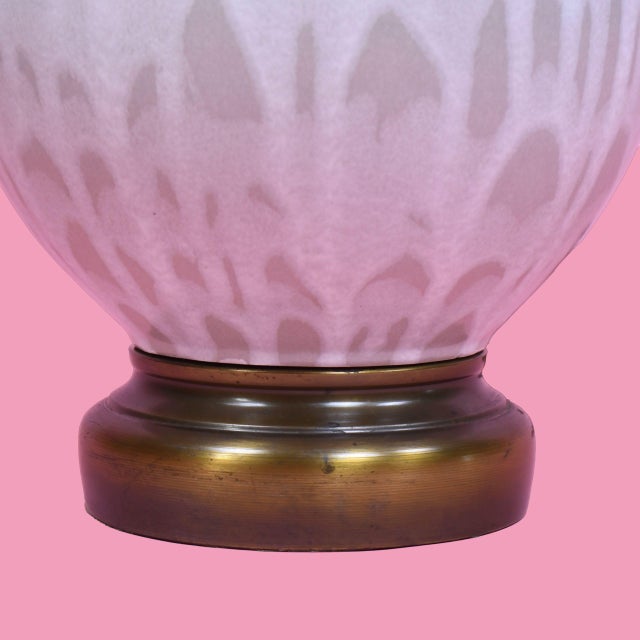 Late 20th Century Mid-Century Modern Glazed Ceramic Table Lamp For Sale - Image 4 of 4