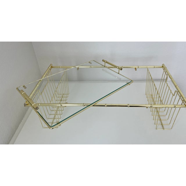 Mid 20th Century Hollywood Regency Faux Bamboo Brass Breakfast in Bed Lap Tray For Sale - Image 11 of 12