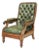 Chesterfield Mahogany Armchair in Green For Sale