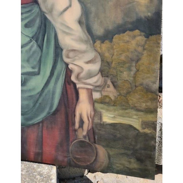 Wood Genre Scene of Lady, Munich School, Oil on Canvas, Late 19th Century For Sale - Image 7 of 12