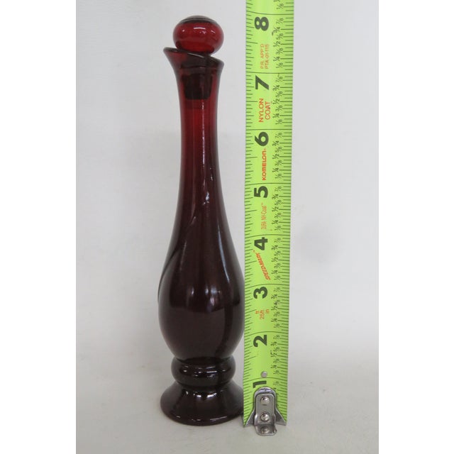 Avon Empty Glass Bottle With Stopper From 1970s Ruby Bud Vase Cologne Line 5014b For Sale - Image 9 of 10