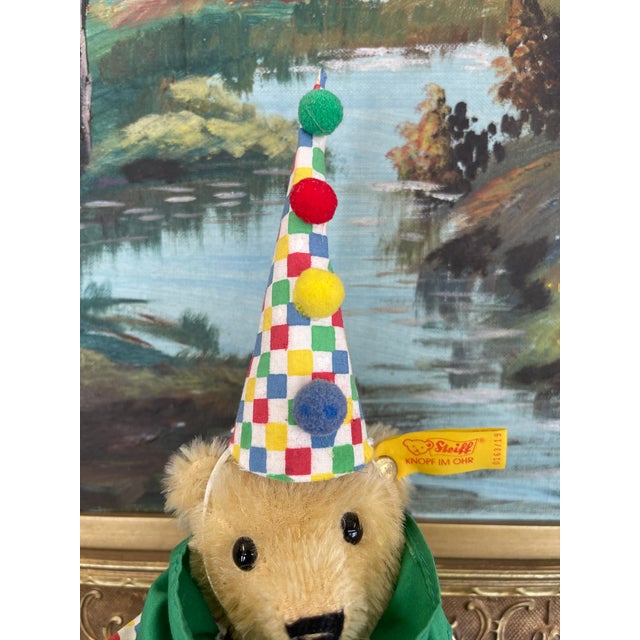 Textile Vintage Steiff Clown Teddy Bear Plush With Original Outfit and Hat, Made in West Germany.. For Sale - Image 7 of 11