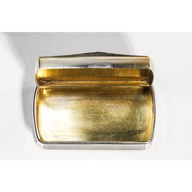 Silver Intricate Engine Turned Pattern Antique Victorian 800 Silver Snuff Box Tobacciana For Sale - Image 8 of 13