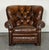 Set of Fully Hand Dyed Leather Writers Reading Armchair with Ottoman For Sale - Image 5 of 18