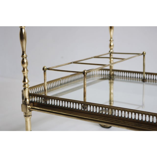 French Brass Bar Cart from Maison Baguès, 1950s For Sale - Image 6 of 12