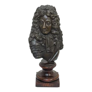 Traditional French 19th Century Bronze Model Bust of Louis XIV Sculpture