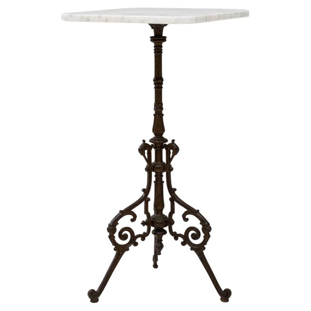 19th Century French Cast Iron Table With Marble Top For Sale - Image 10 of 18