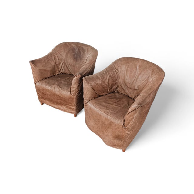 Brown Doralice Lounge Chairs by Antonio Citterio, 1980s, Set of 2 For Sale - Image 8 of 16
