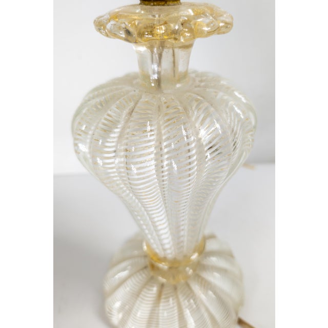 Mid-Century Modern Italian Murano Glass Table Lamp, Possibly Seguso For Sale - Image 11 of 14