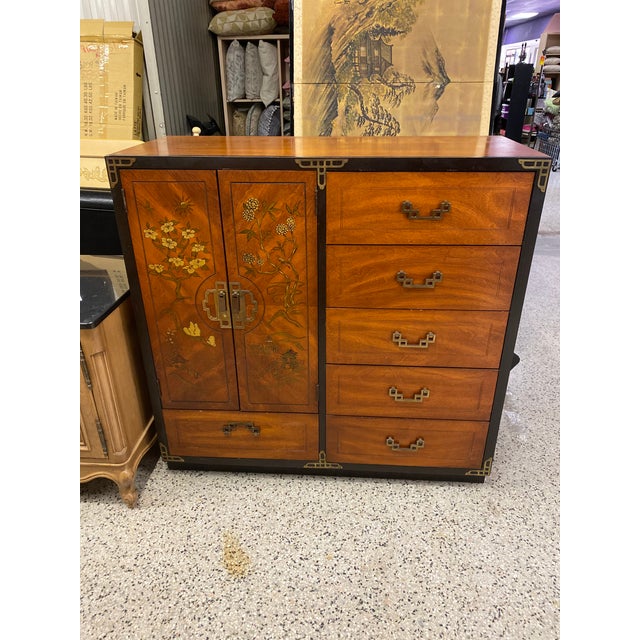Bassett Furniture Asian Inspired Chinoiserie Chest Of Drawers Chairish