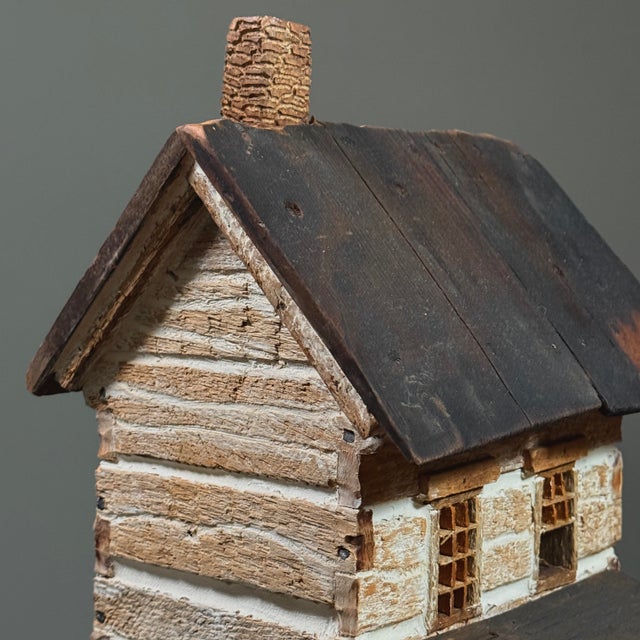 Vintage Folk Art Handmade Two-Story Country Home Model For Sale - Image 10 of 10