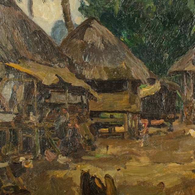 Hans Von Hayek (Austrian B. 1869- 1940) Oil Painting of an Indonesian Village. For Sale - Image 9 of 11