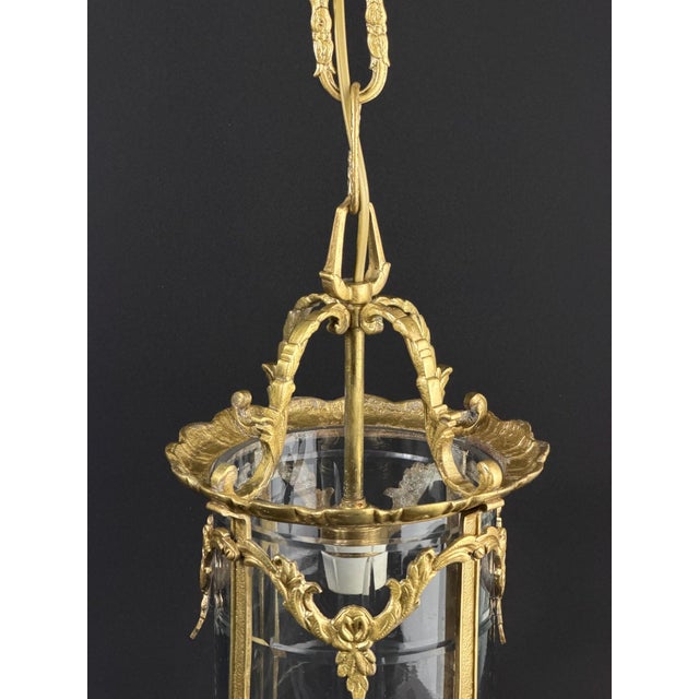 French Louis XV Style Gilt Bronze and Glass Lantern Chandelier, 1880-1910 For Sale - Image 6 of 13