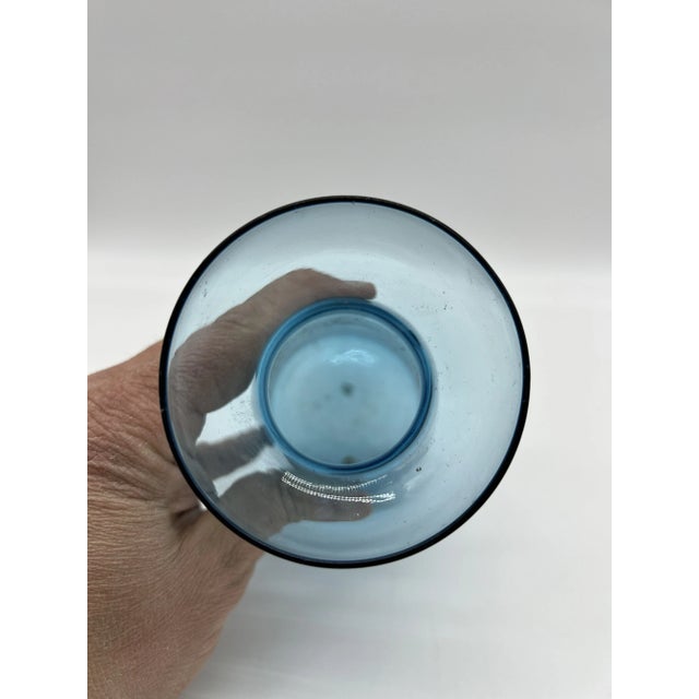 Blue Antique Blown Cobalt Blue Glass Hyacinth Vase, Bristol, England, Circa 1840's For Sale - Image 8 of 10