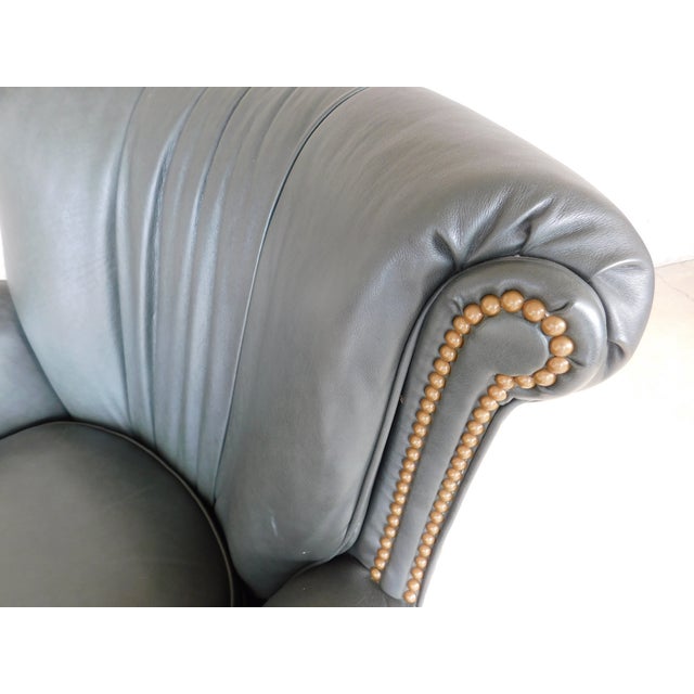 Hancock & Moore Leather Swivel Rocking Arm Club Chair For Sale - Image 15 of 17