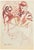 Mino Maccari, The Embarrassed One, 1940s, Watercolor For Sale
