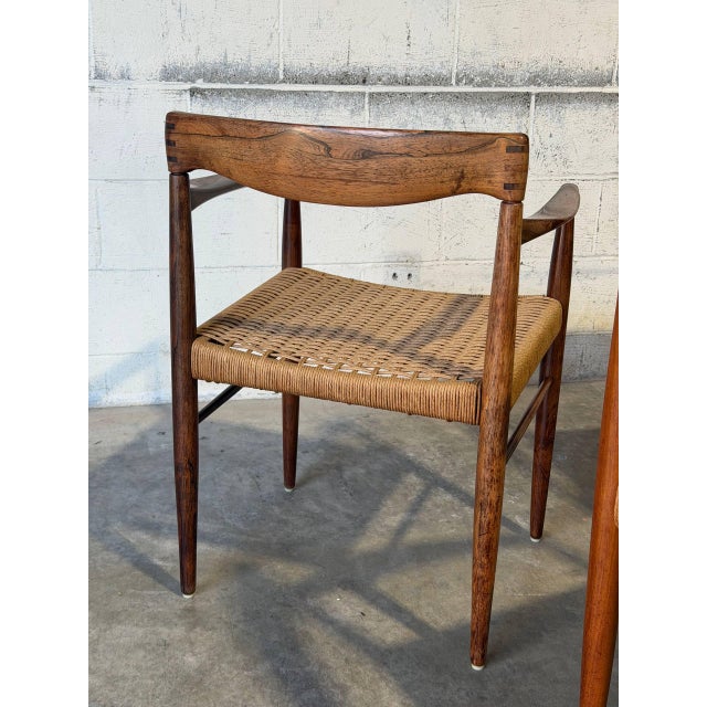 In Style of h.w. Klein for Bramin Teak and Rosewood Woven Cord Dining Armchairs Set of 6 Danish Mid-Century Modern 1960s For Sale - Image 9 of 16