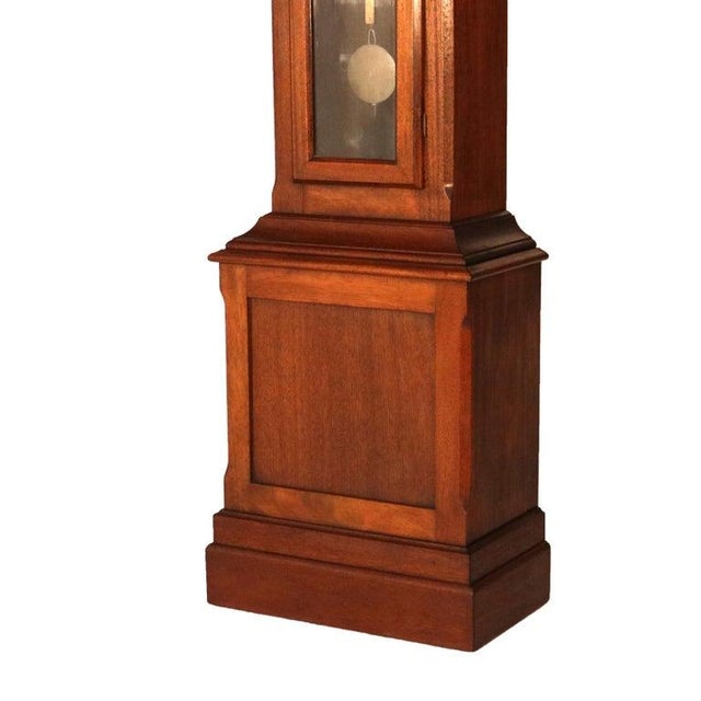Antique Ithaca Clock Co. Tall Case Walnut Grandfather Clock C1920 For Sale - Image 4 of 15