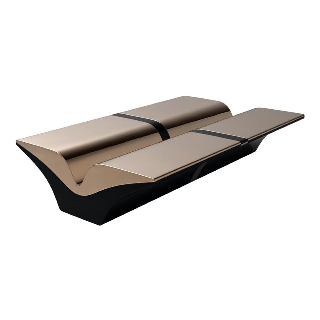 Not Yet Made - Made To Order "Lealtà" Coffee Table With Bronze and Stainless Steel, Handmade For Sale - Image 5 of 7