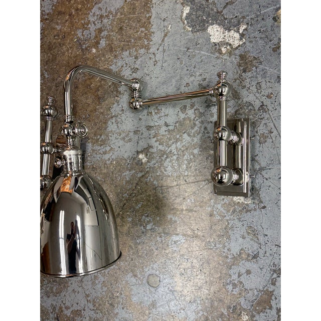 Chapman & Myers for Visual Comfort Pimlico Double Swing Arm Sconces, Pair For Sale - Image 9 of 12