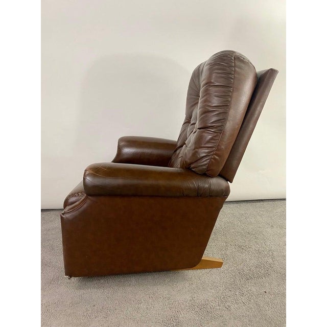 MidCentury Lazy Boy Brown Leather Tufted Reclining Club Chair Chairish