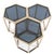 Hexagonal Gold Stainless Steel Table Set For Sale In Chicago - Image 6 of 8