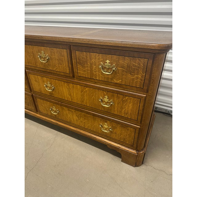 1980s Baker Furniture Georgian Oak Dresser For Sale - Image 12 of 12