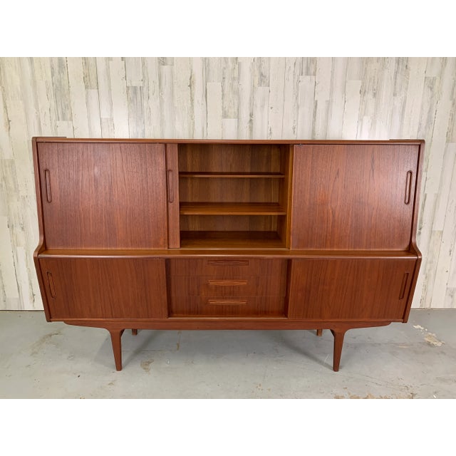 Danish Modern Teak High Board For Sale - Image 9 of 13