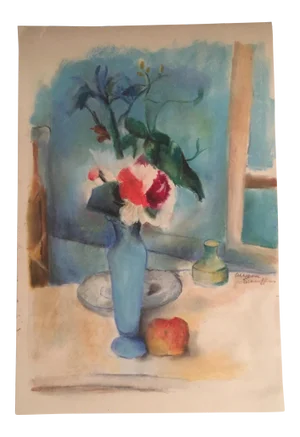 Original Vintage Pastel Still Life Signed