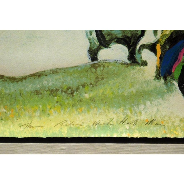 Paper Earl Biss "Three Riders With Hat Man" Hand Signed Landscape Framed #65/140 For Sale - Image 7 of 8