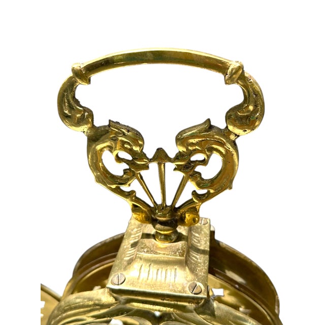 Vintage Art Deco Figural Brass Peacock Folding Fireplace Screen, Circa 1925. For Sale - Image 4 of 9