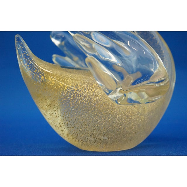 20th Century Murano Blown Glass Swan Sculpture in Gold Aventurine by Archimede Seguso, Italy For Sale - Image 18 of 18