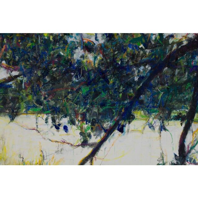 Untitled, ca 2010 by Ernie Gallegos | Pastel on board Landscape with trees and water. For Sale - Image 4 of 5