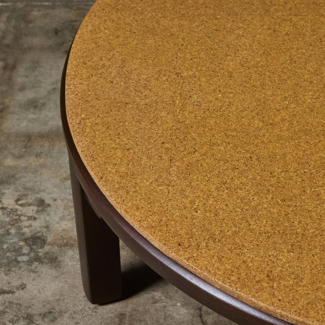 Edward Wormley Round Cork Top Coffee Table for Dunbar For Sale - Image 10 of 12