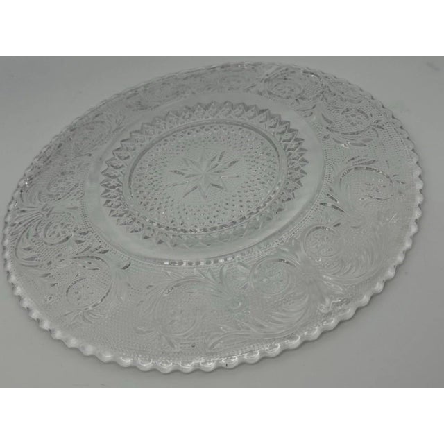Vintage Westmoreland Crystal Princess Feather Pattern Salad Plate 8" For Sale - Image 9 of 9