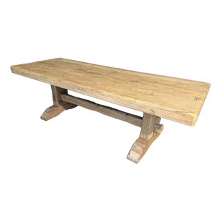 Large French Farmhouse Dining Table in Oak, 1920 For Sale