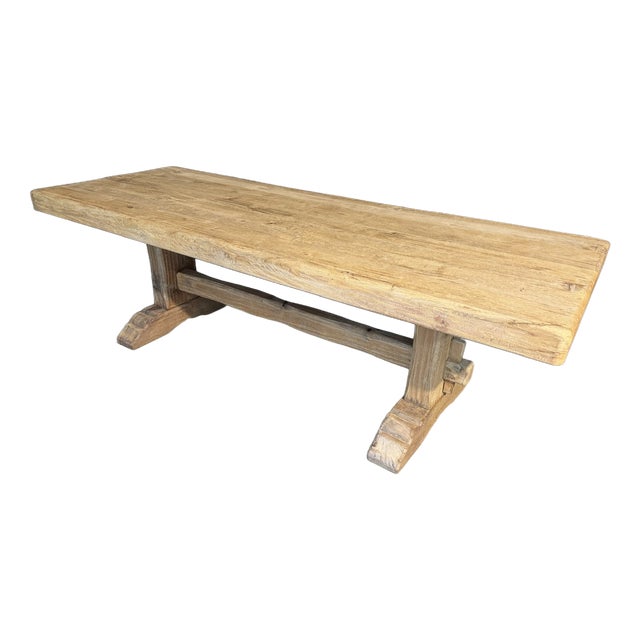 Large French Farmhouse Dining Table in Oak, 1920 For Sale