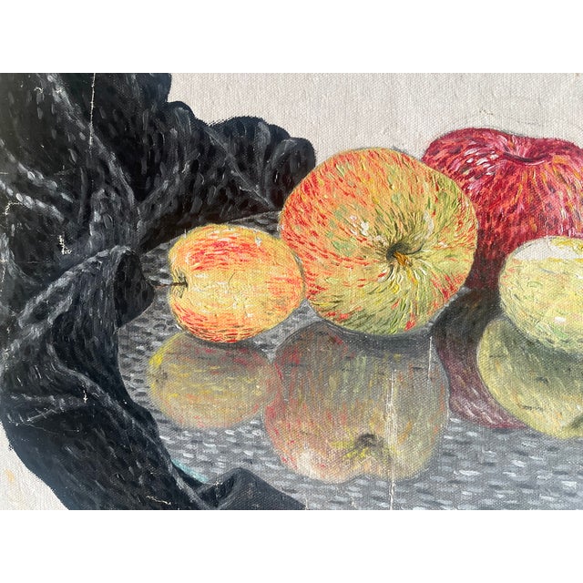 Mid 20th Century Still Life With Apples, Signed For Sale - Image 5 of 7