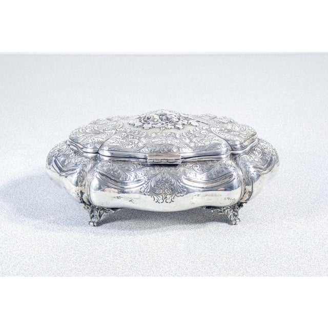 Silver Vintage Silver Jewelry Box, 1930s For Sale - Image 8 of 18